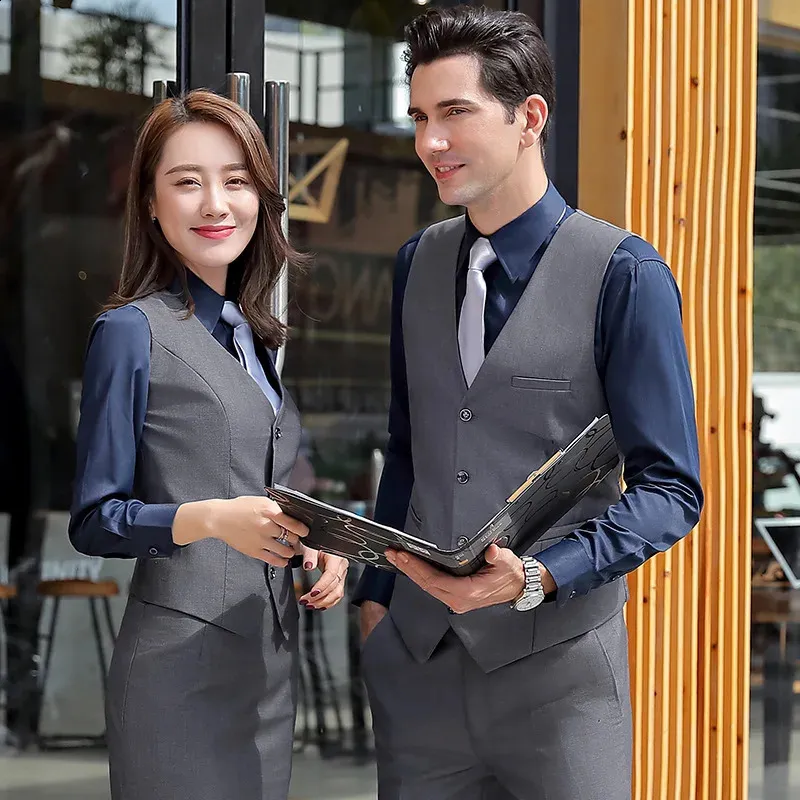 Korean Slim Fit Gray Business Mens Suit Vest Vest For Men