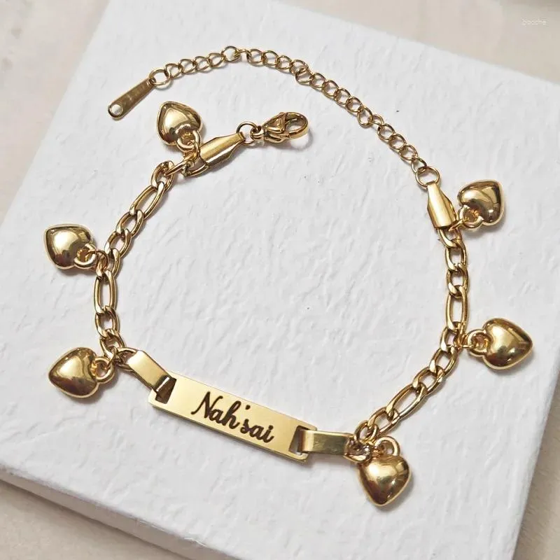 チャームブレスレットカスタマイズされたラブレーザー彫刻子供の