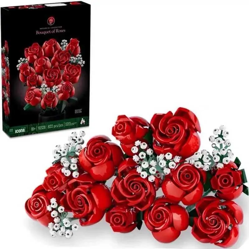 76% OFF – Compatible Bouquet Building Blocks New Assembled Ornaments Preserved Fresh Flower Valentines Day Toys