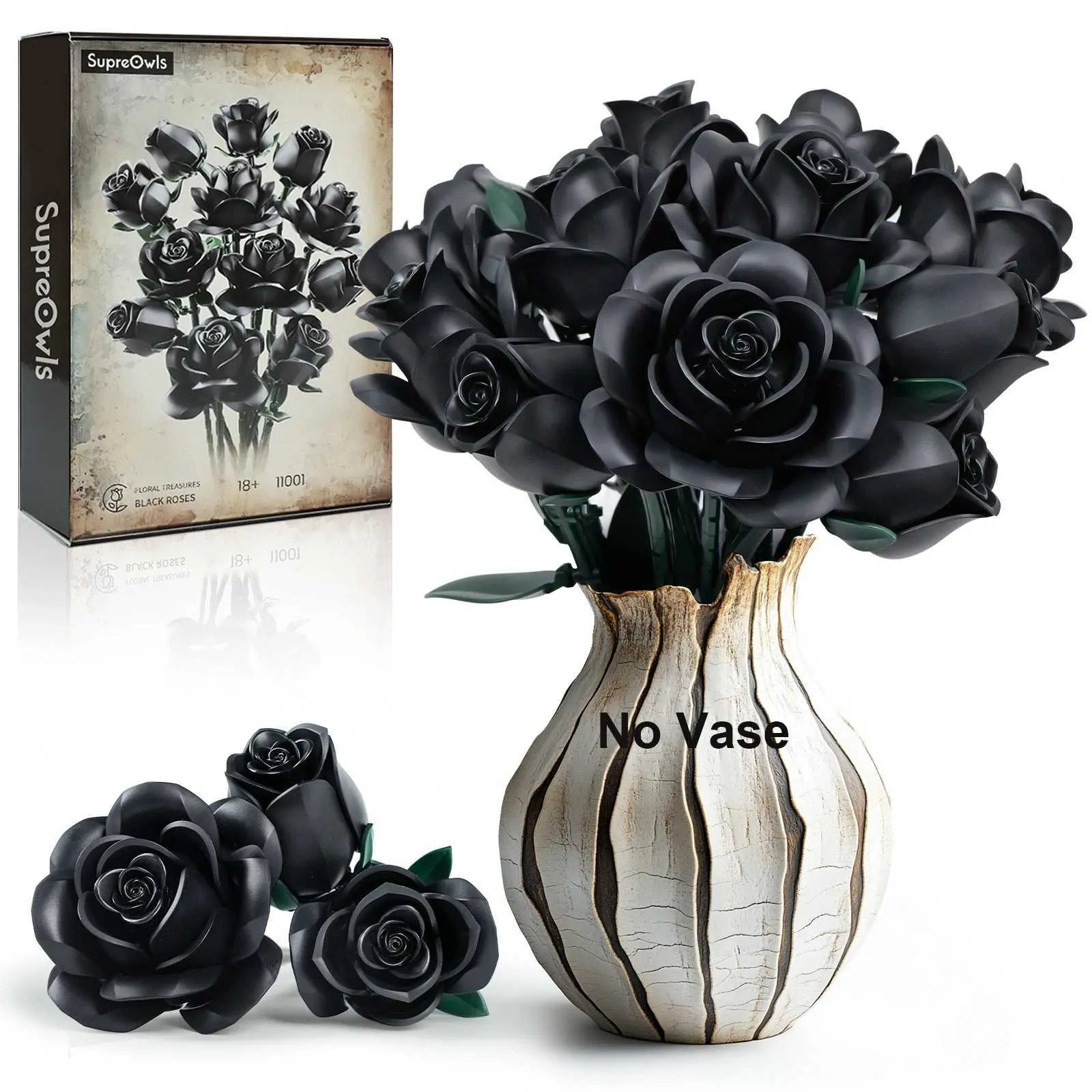 Black Roses Block Flower Building Set Artificial Rose Bouquet Brick Toy For  Wedding Home Decoration Gift For Adults Z250528 From Freakhouse, $19.84