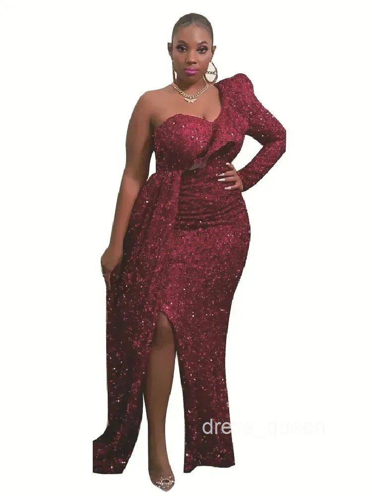 Party Dresses For Women Single Sleeve Sequin Bodycon Maxi Dress Sexy  Elegant Club Outfits S 2XL From Dress_queen, $30.85 | DHgate.Com