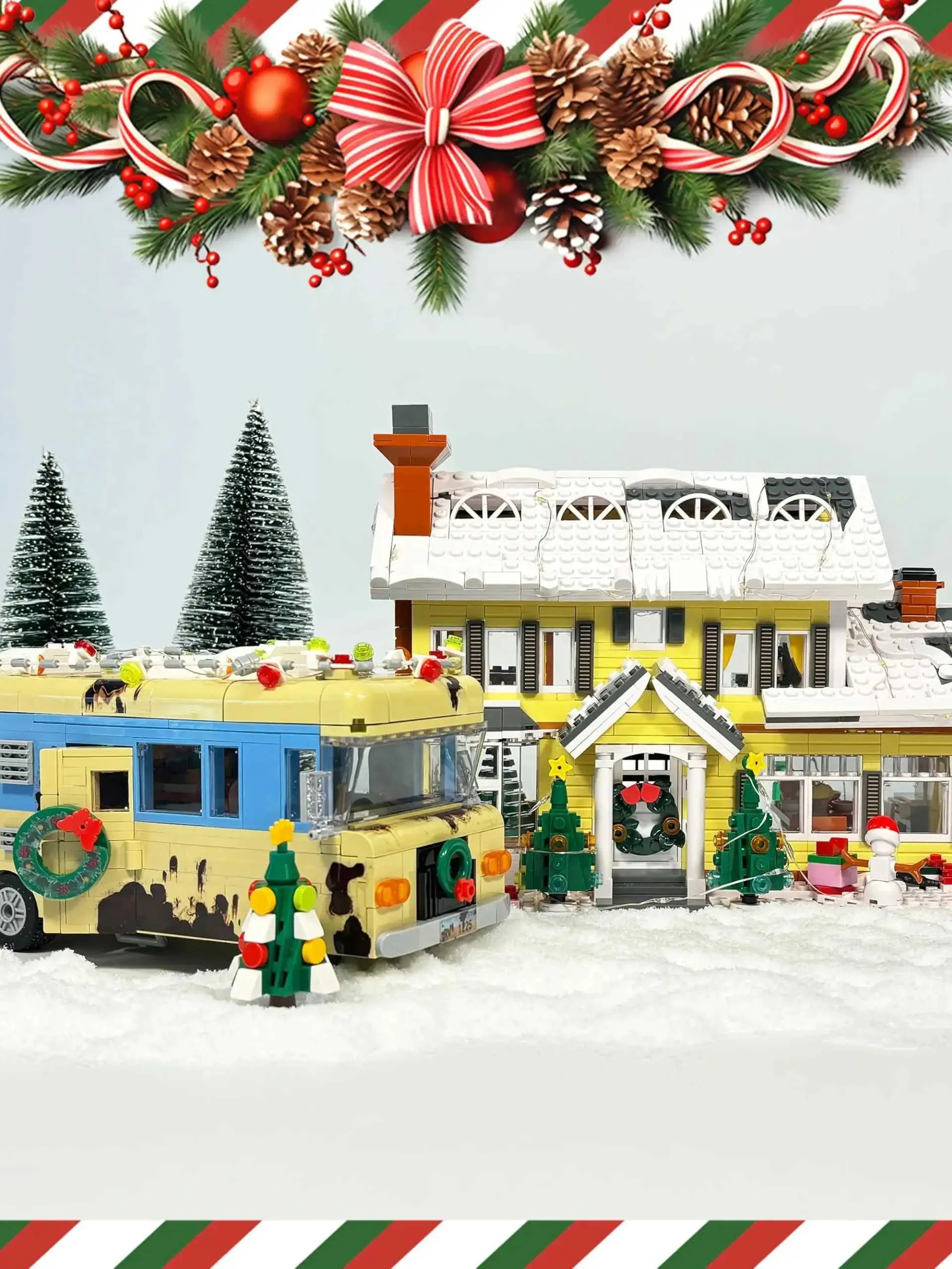 Snow Village RV Building Set With LED Lights 2 In 1 From