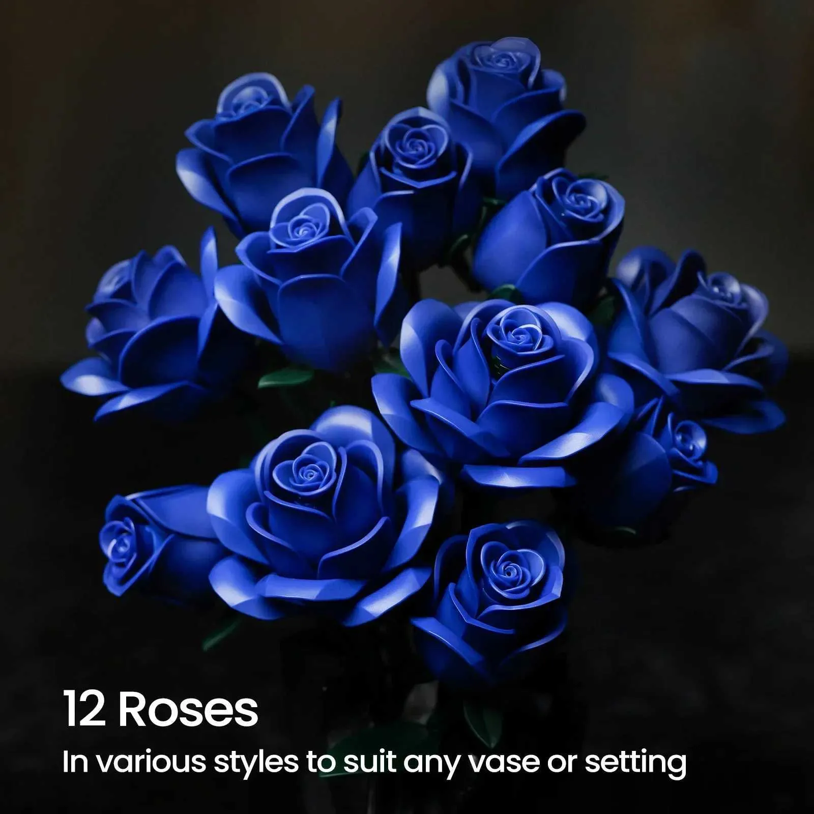 Blaue Rosenbausteinblumen Set Hochwertige Knstliche Rosen Hochwertig  Langlebig Fr Hochzeitsdeko Valentinstag Geburtstagsgeschenk Erwachsene