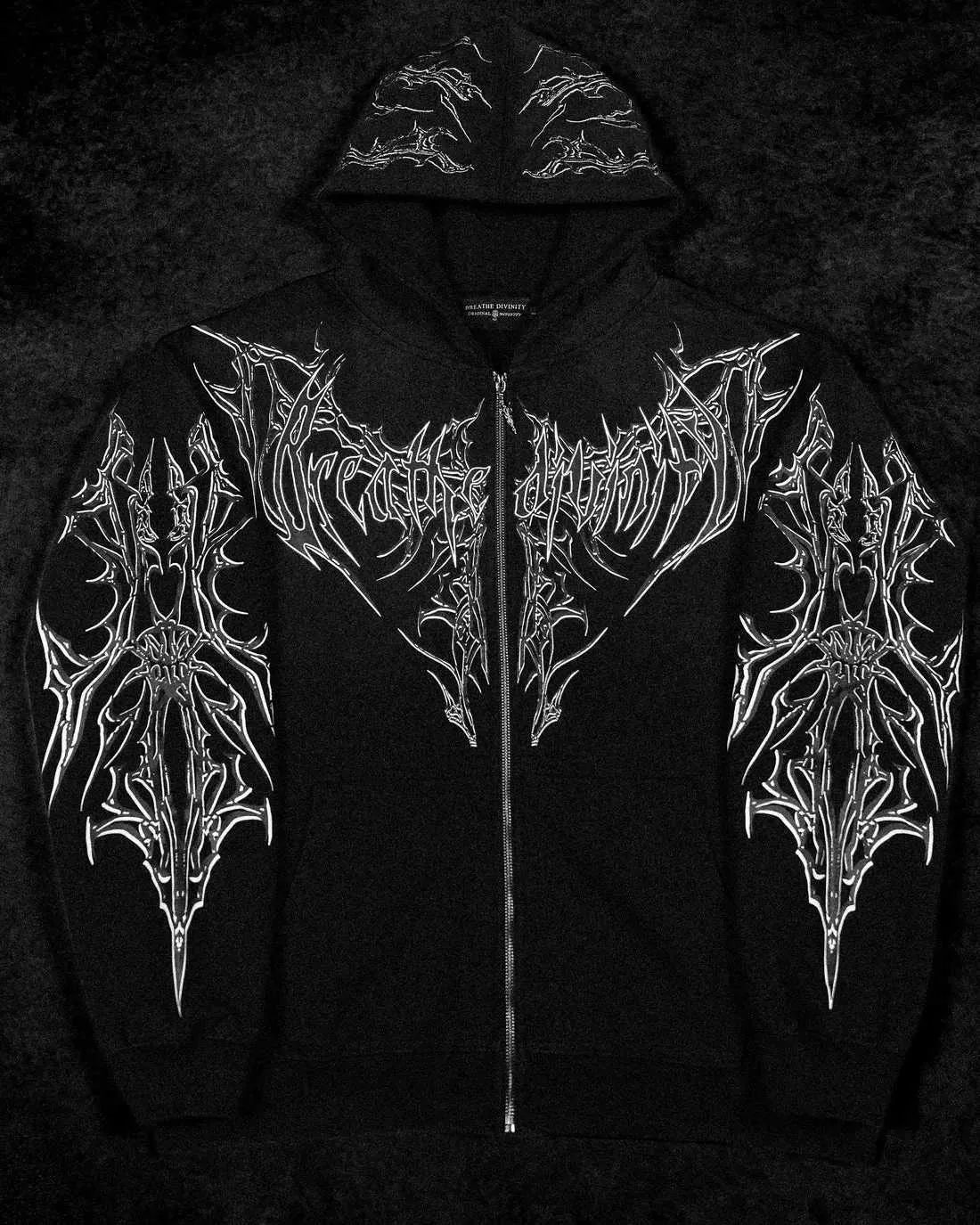 Breathedivinity Oversized Gothic Hoodie Dark From Jiuxi_shoes