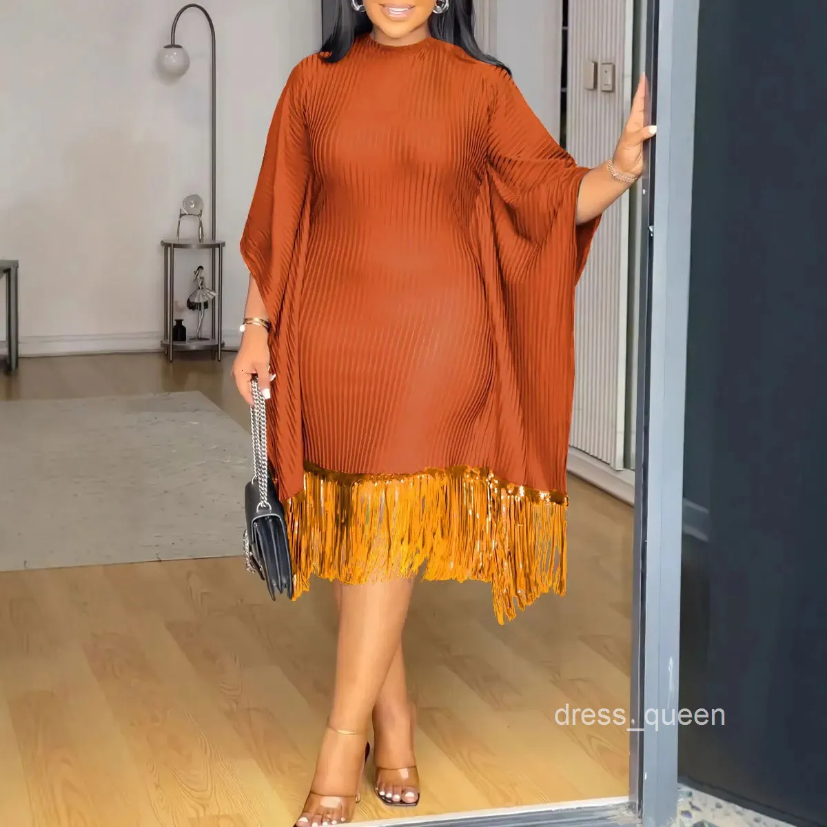 plus size sequin tassel dress Elegant Plus Size One-Shoulder Sequin Tassel Maxi Dress for Parties an   Canary Houze
