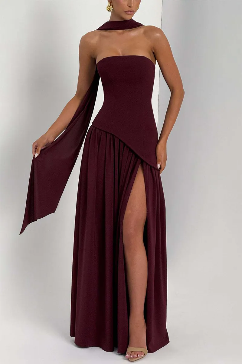 a flowy maxi dress ANASTASIJA Ivory V Neck Flowy Maxi Dress main image 1