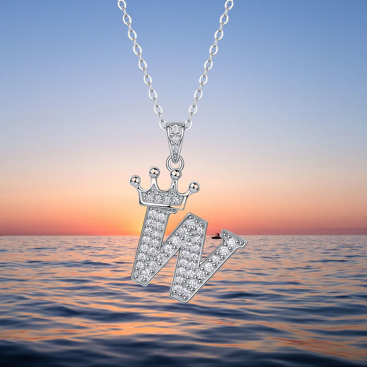 EUDORA Initial Ketting, 925 sterling zilver 26 alfabet letter gepersonaliseerde hanger kettingen geschenken voor vrouwen dames meisjes Moederdag, 45,7 cm ketting, Sterling zilver, Zirkonia EUDORA Initial Ketting, 925 sterling zilver 26 alfabet letter gepersonaliseerde hanger kettingen geschenken voor vrouwen dames meisjes Moederdag, 45,7 cm ketting, Sterling zilver, Zirkonia