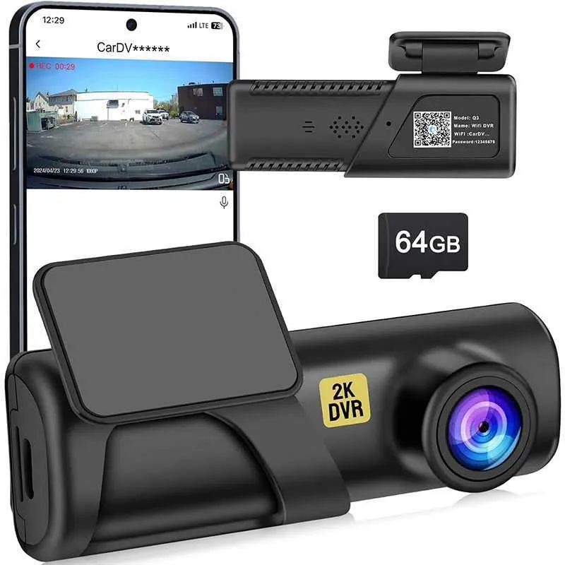 Dashcam Coche 4K + 1080P - Cámara Frontal Y Trasera, Gran Angular 170° + 140°, Visión Nocturna, Sensor G, Monitor De Estacionamiento 24H, Conexión WiFi, Grabación En Bucle