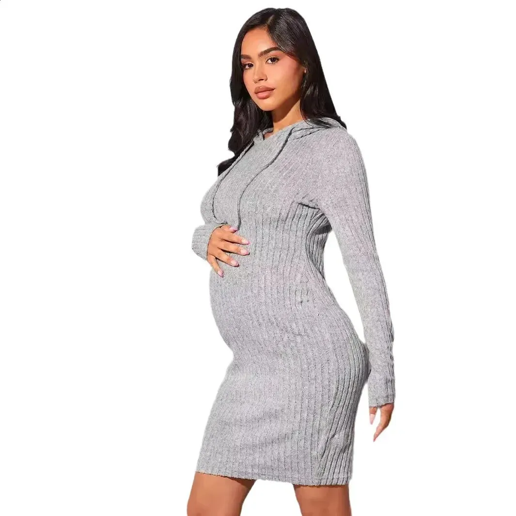 Pregnancy Dresses Maternity Knit Hoodie Dress With Solid Color Comfortable  Close Fitting Autumn Dress For Daily Wear Womens Relaxation Clothes From  Yujia08, $24.36 | DHgate.Com