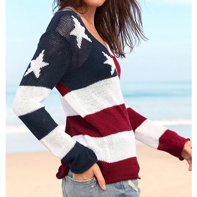 Pull The Classic Drapeau Américain - Taille M, Rouge/blanc/bleu, Acrylique, Occasion