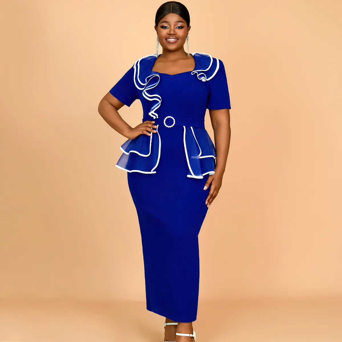 royal blue bodycon dress plus size Elegant Women Career with Sweetheart Neck and Sash Belt from Dhgate Plus size Dresses Evening gown Size:30X30 Activewear Alexander Wang Knit Dress back zipper closure