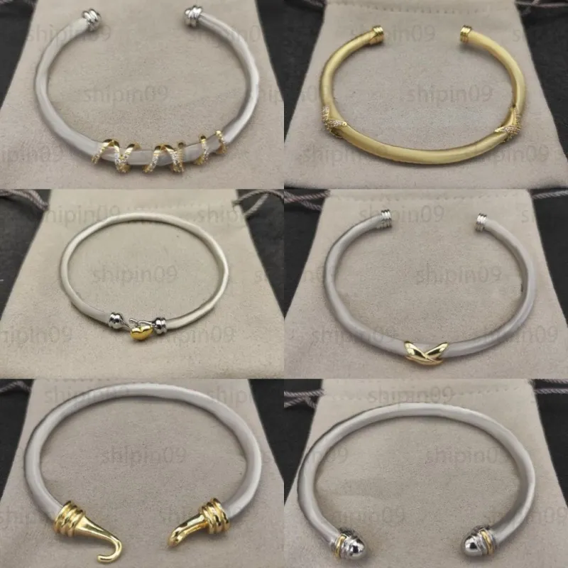 Plated gold bracelet designer bracelet women opening cable wire pearl head classic style jewelry woman luxury cuff bracelets bangle twisted street casual sh014