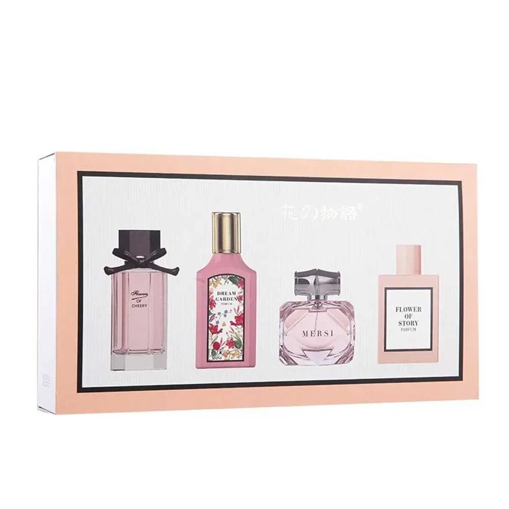 Set di quattro profumi da donna di alta qualità da 110 ml in confezione regalo, con fragranza floreale a lunga durata, Mujer OriginalesXJ250530_voghion.com