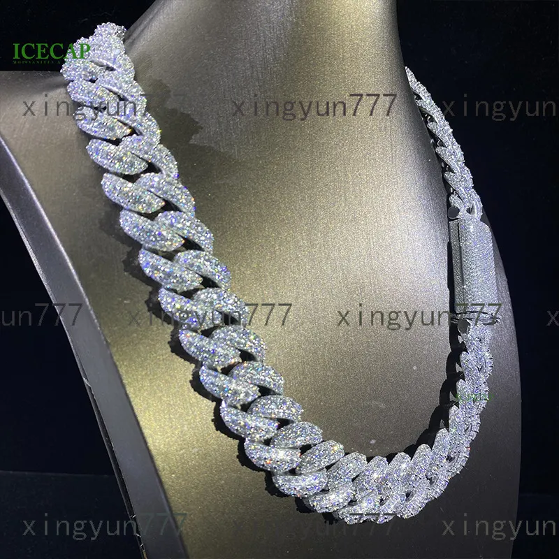 Iced Out Moissanite Cuban Link Chain 925 Silver From Xingyun777