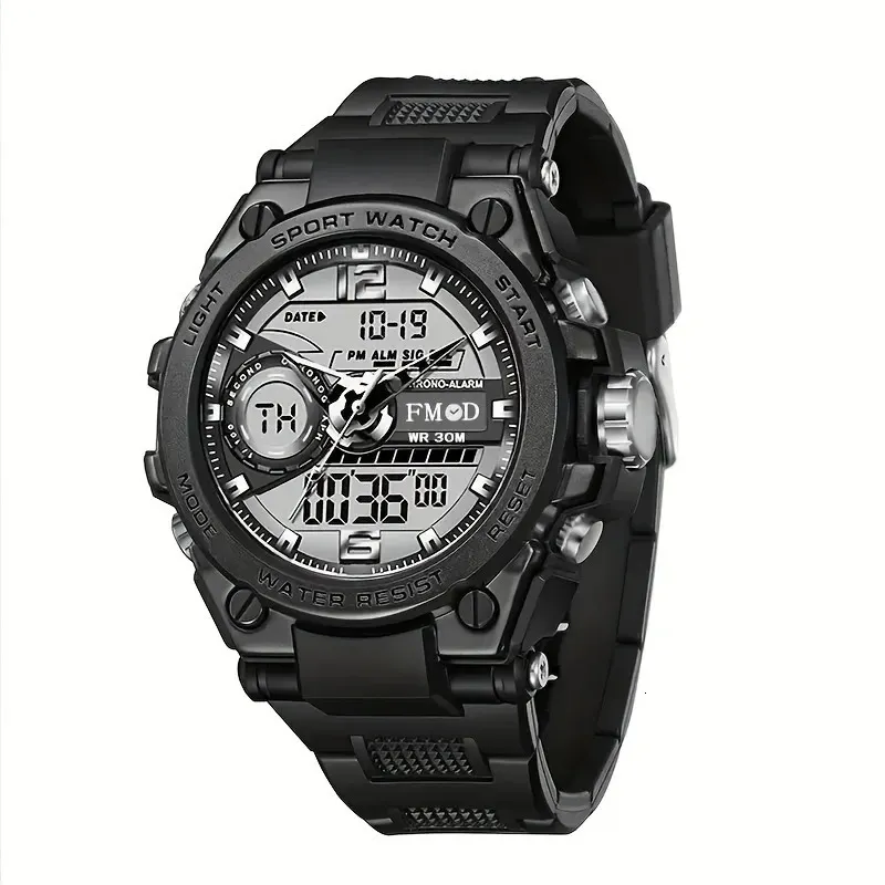 Orologio Digitale Impermeabile 50M Orologio Sportivo Digitale Uomo Boosns - Impermeabile 50m, Cinturino In Gomma, Cronometro, Allarme, Doppio Tempo, LED Orologio Da Polso Per Outdoor
