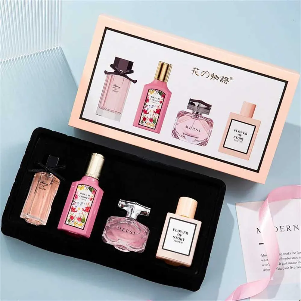 Set di quattro profumi da donna di alta qualità da 110 ml in confezione regalo, con fragranza floreale a lunga durata, Mujer OriginalesXJ250530_voghion.com