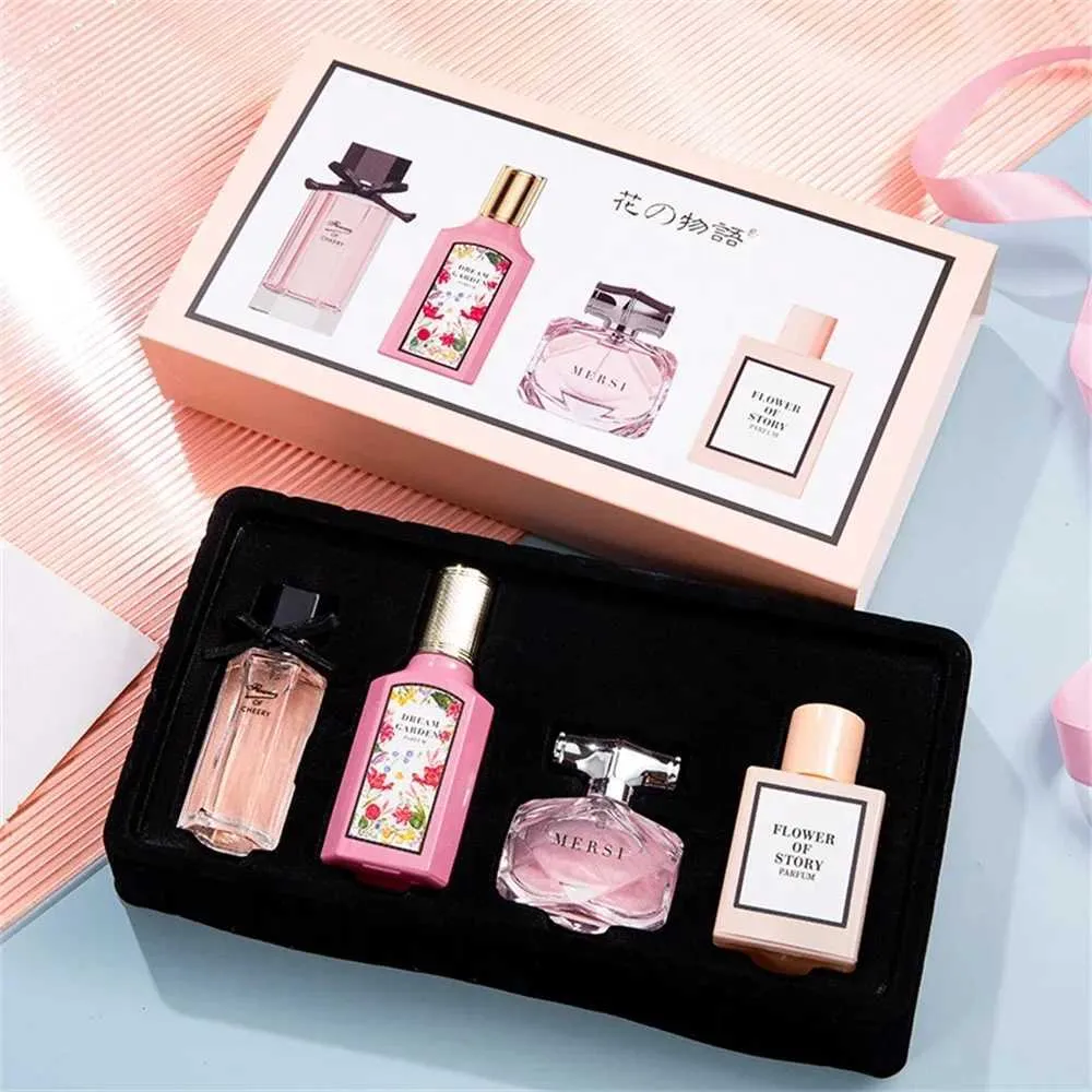 Set di quattro profumi da donna di alta qualità da 110 ml in confezione regalo, con fragranza floreale a lunga durata, Mujer OriginalesXJ250530_voghion.com