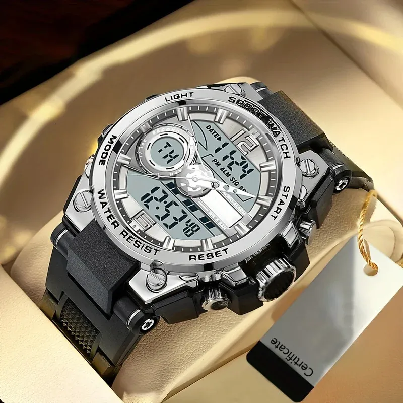SMAEL orologi sportivi orologio digale LED 50m orologio da polso milare impermeabile orologi maschili 8063 orologi da uomo cronometro sveglia  1511