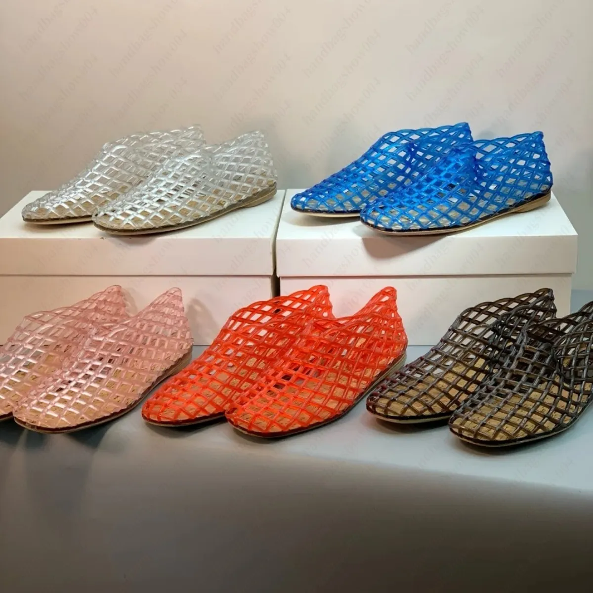 Women's Sandal Summer Beach Jelly Sandals Slip On Flats Hollow Shoes Casual Breathable Pumps - View #5