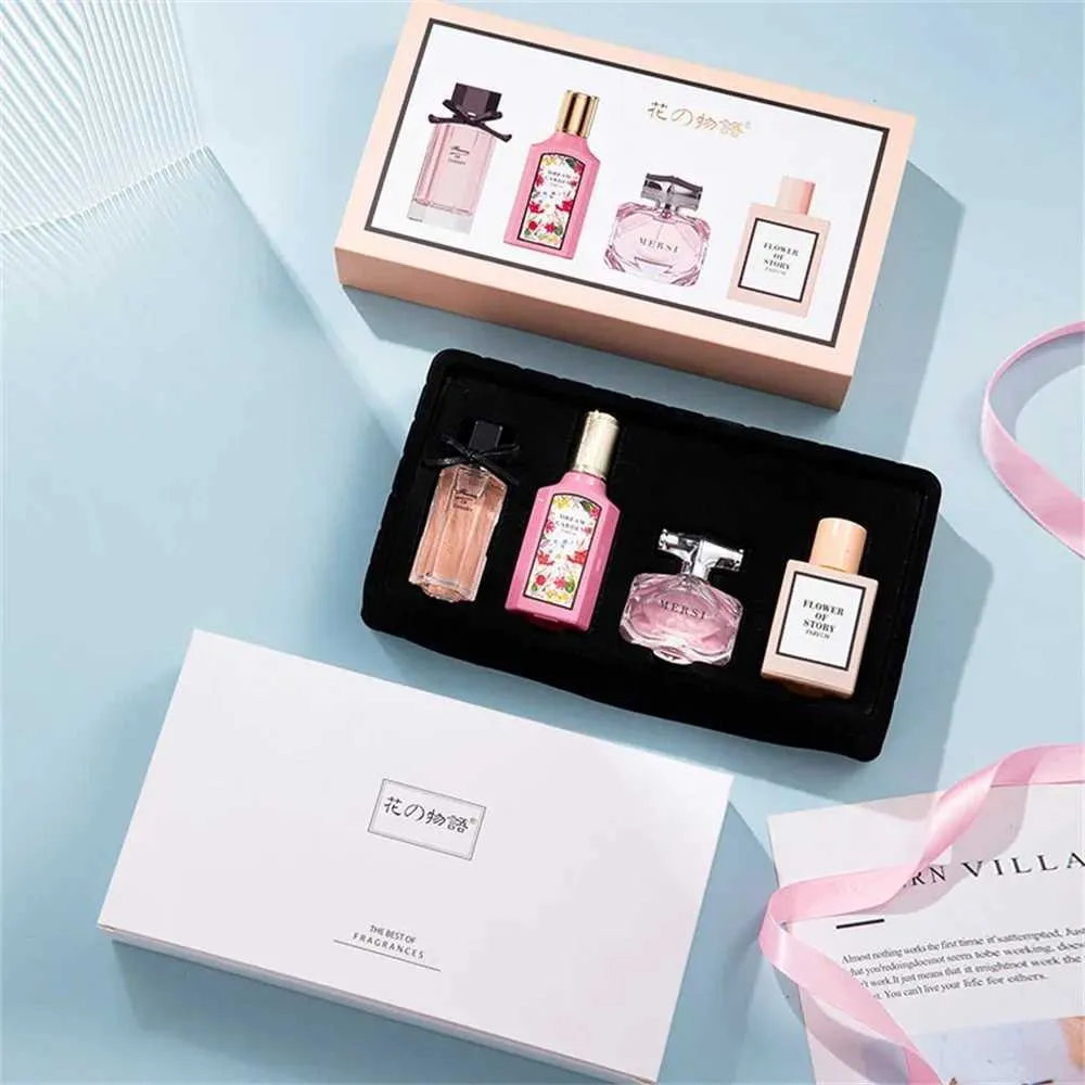Set di quattro profumi da donna di alta qualità da 110 ml in confezione regalo, con fragranza floreale a lunga durata, Mujer OriginalesXJ250530_voghion.com