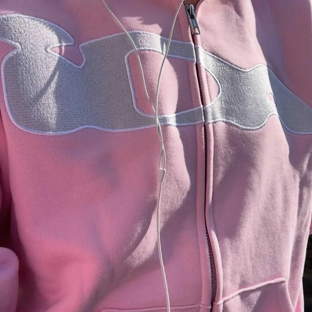 Pink Embroidery Ida.Sply Zip Hoodie Men Women 1 1 High Quality