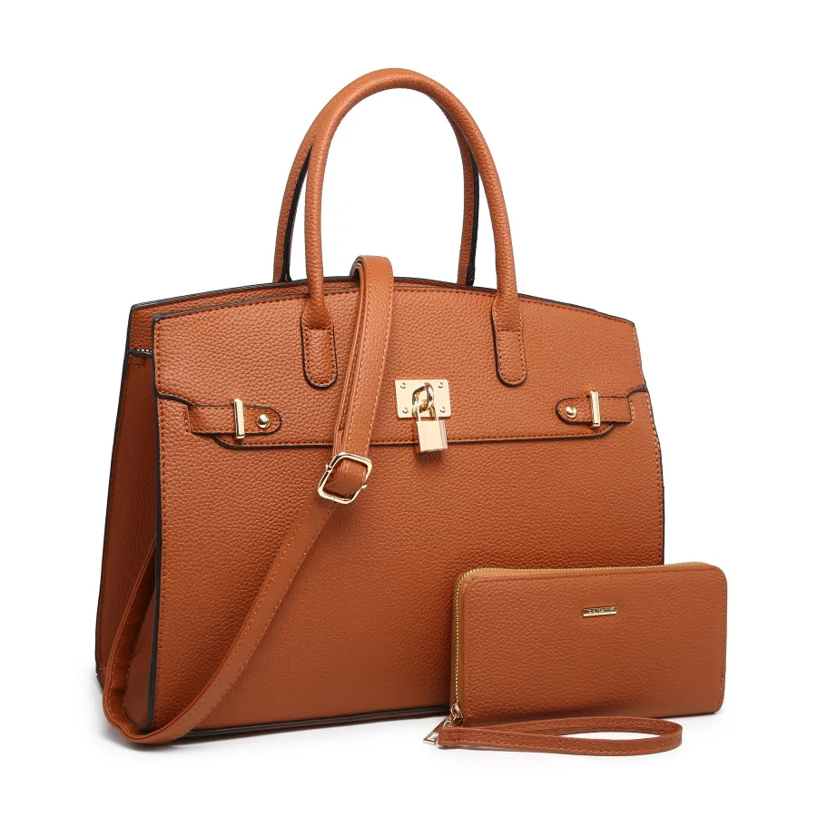 Women's Vegan Leather Tote Bag - Top Handle Shoulder Satchel Purse For Work & Travel - View #3