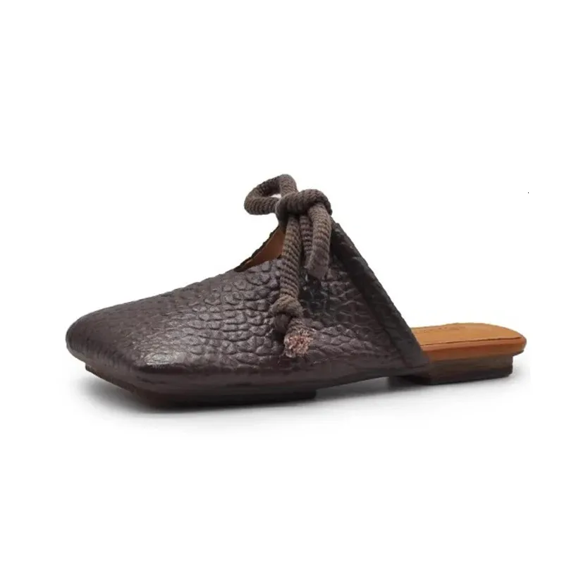 Square Toe Flats Slippers Women Mules Shoes Fashion Casual Sandals Summer Slingback Flip Flops Sandalias De Mujer 250529_voghion.com