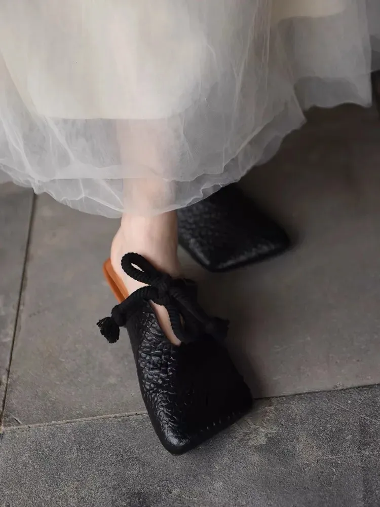 Square Toe Flat Sandals For Women Elegant Casual Summer Mules_voghion.com