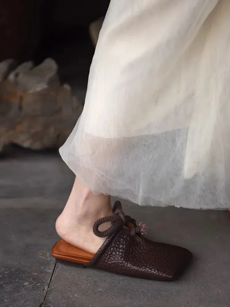 Square Toe Flat Sandals For Women Elegant Casual Summer Mules_voghion.com