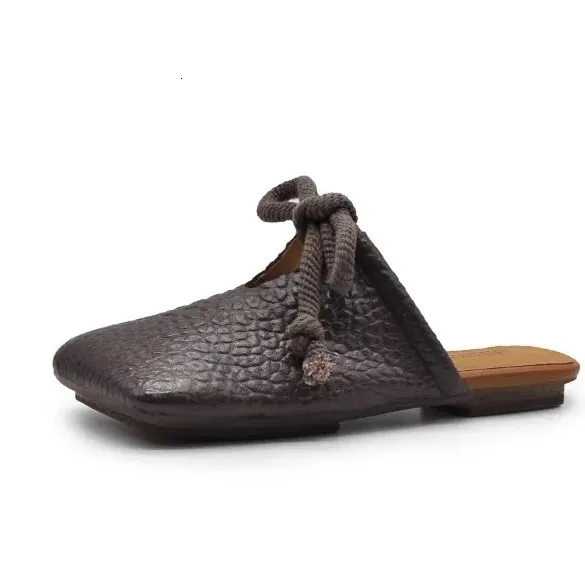 Square Toe Flat Sandals For Women Elegant Casual Summer Mules_voghion.com