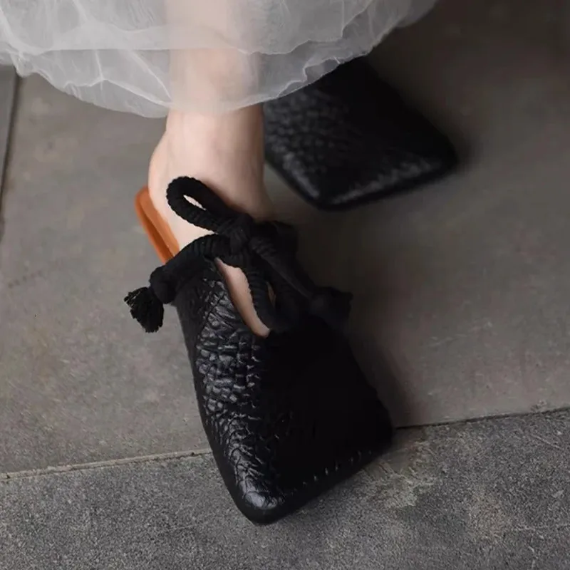 Square Toe Flats Slippers Women Mules Shoes Fashion Casual Sandals Summer Slingback Flip Flops Sandalias De Mujer 250529_voghion.com