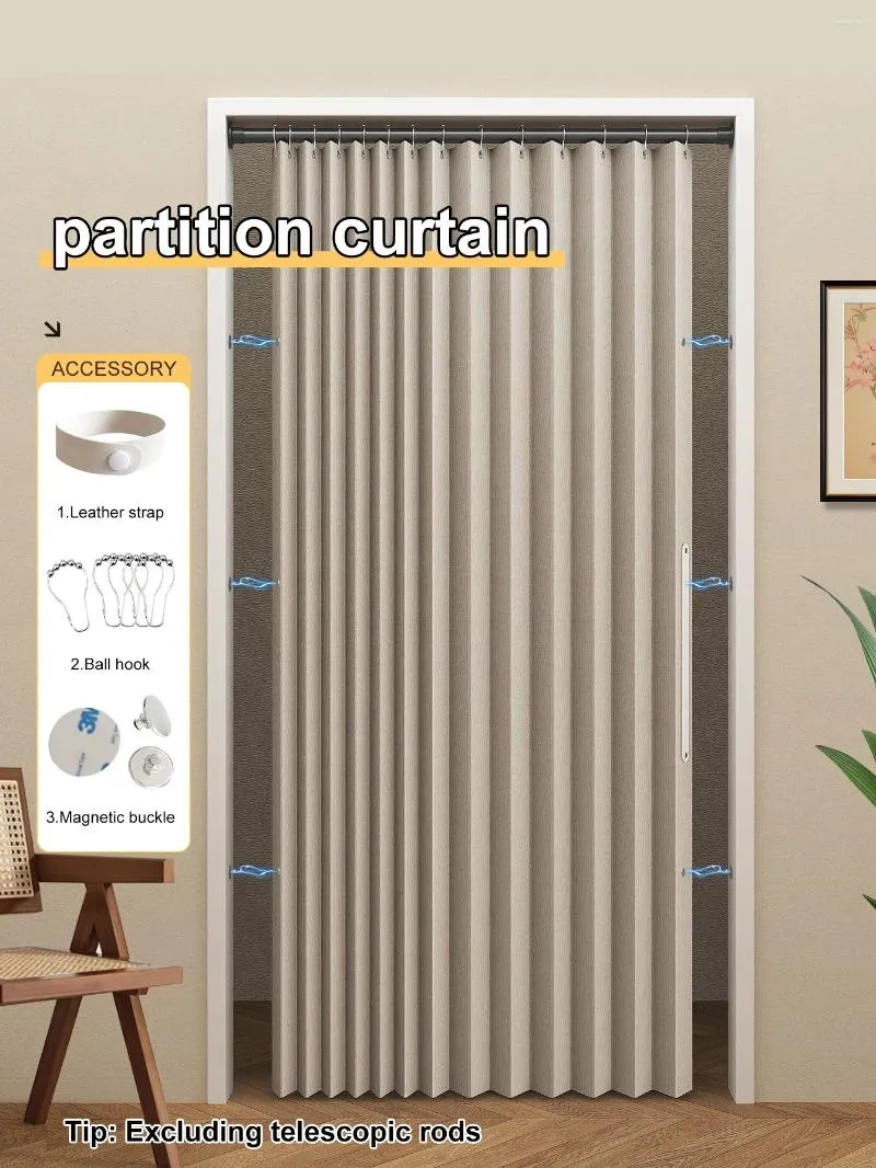 Fixed Panel Drapery Curtain 1 Panel Magnetic Fixed Folding Door Curtain Crystal Sheer with ...