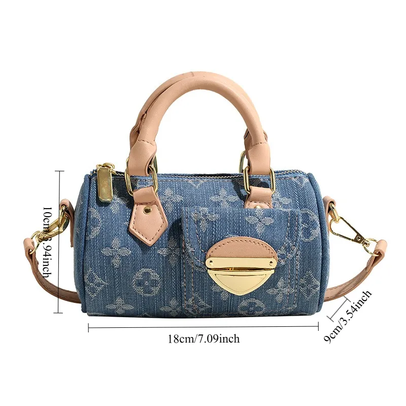 Borsa a secchiello designer in denim intrecciato a spalla retro_voghion.com