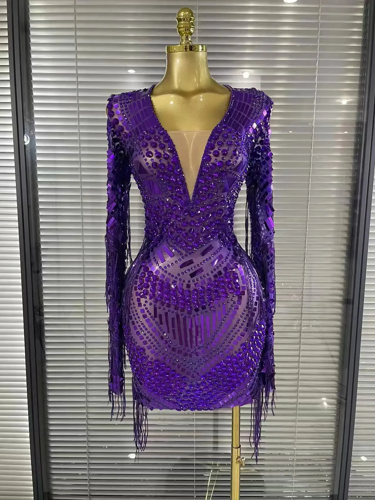 Silver Women Short Sleeve Floor-Length Chiffon Bodycon Dress with Tassels for Nightclub Party from Dhgate Urban Sexy Dresses