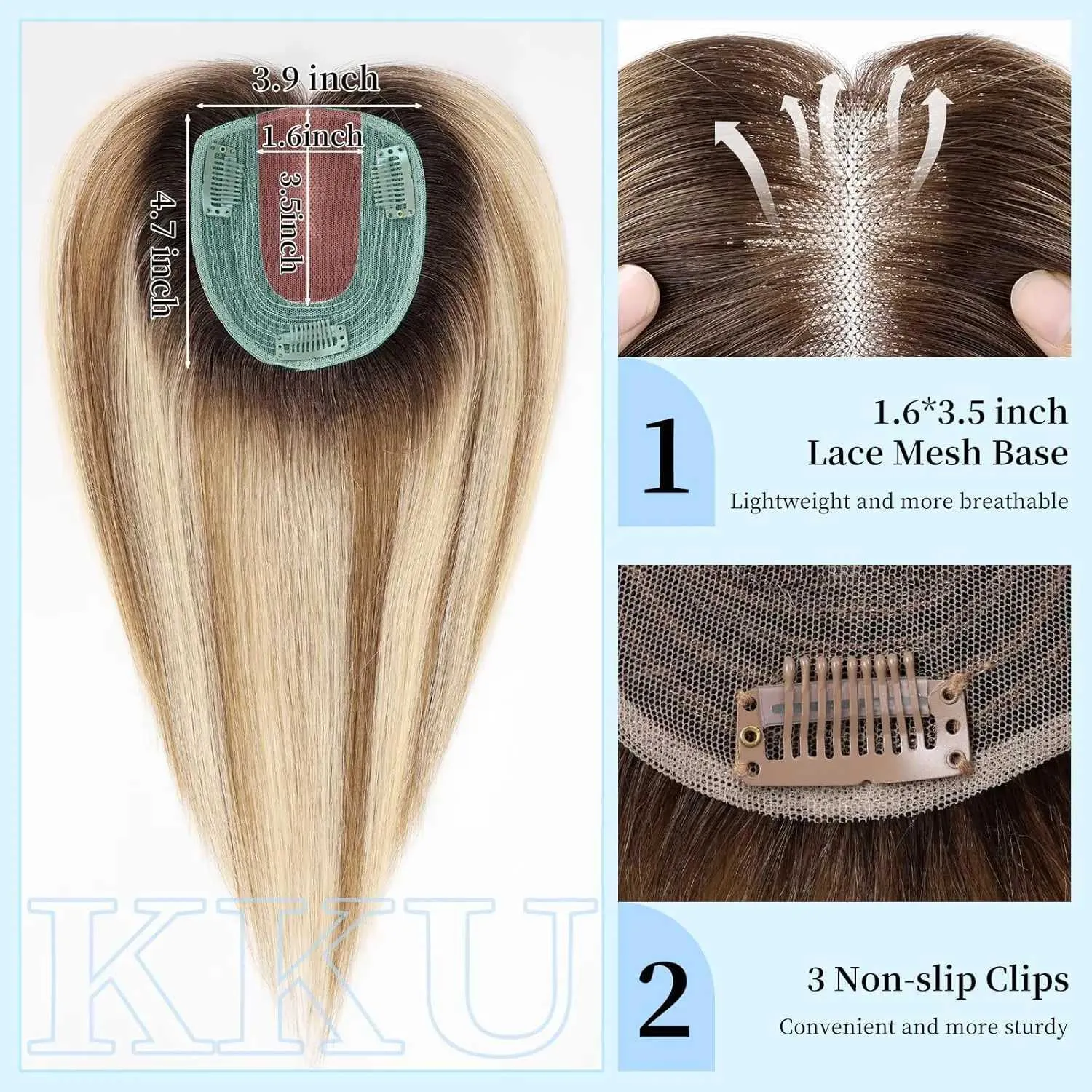 12inch Brown Blonde Highlight For Women With Thinning 