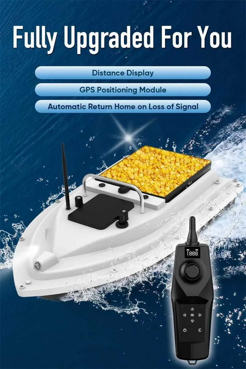 Barco de cebo de pesca GPS de 12000mAh con 3 contenedores de cebo, barco de cebo inalámbrico con retorno automático Compra barata en