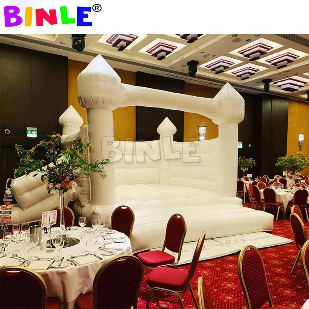 Free Delivery PVC Inflatable Bounce House With Slide White Wedding ...
