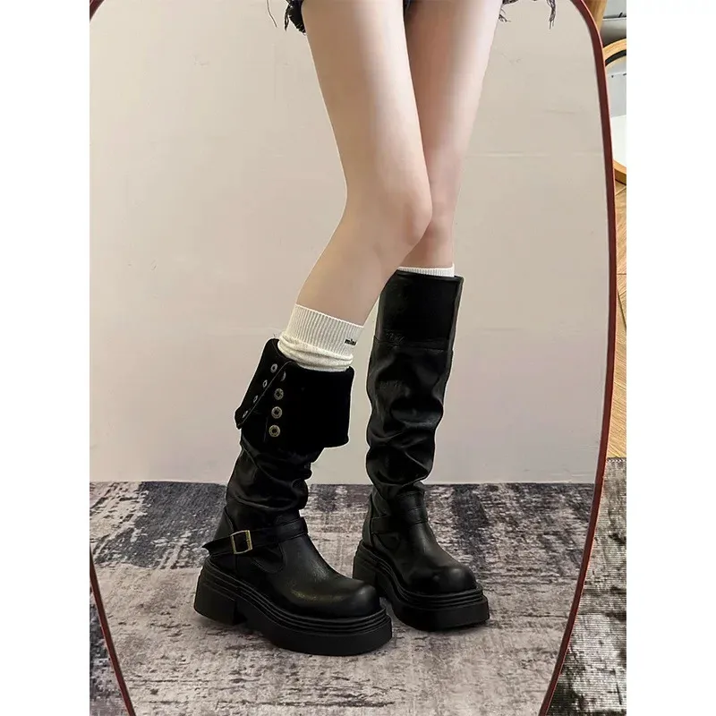 Damen Stiefel Für Herbst Und Winter Mit Dickem Absatz_voghion.com
