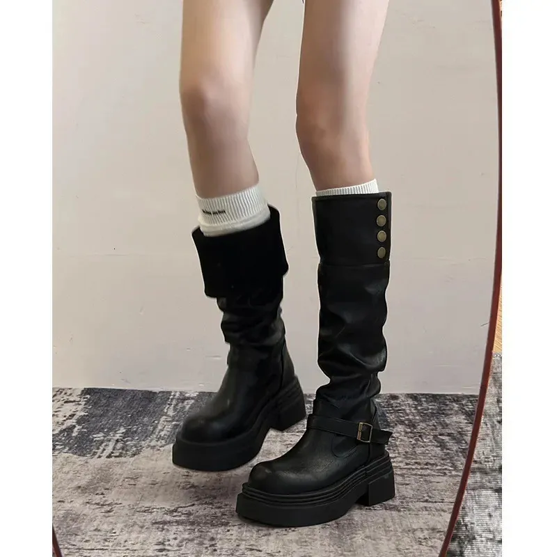 Damen Stiefel Für Herbst Und Winter Mit Dickem Absatz_voghion.com