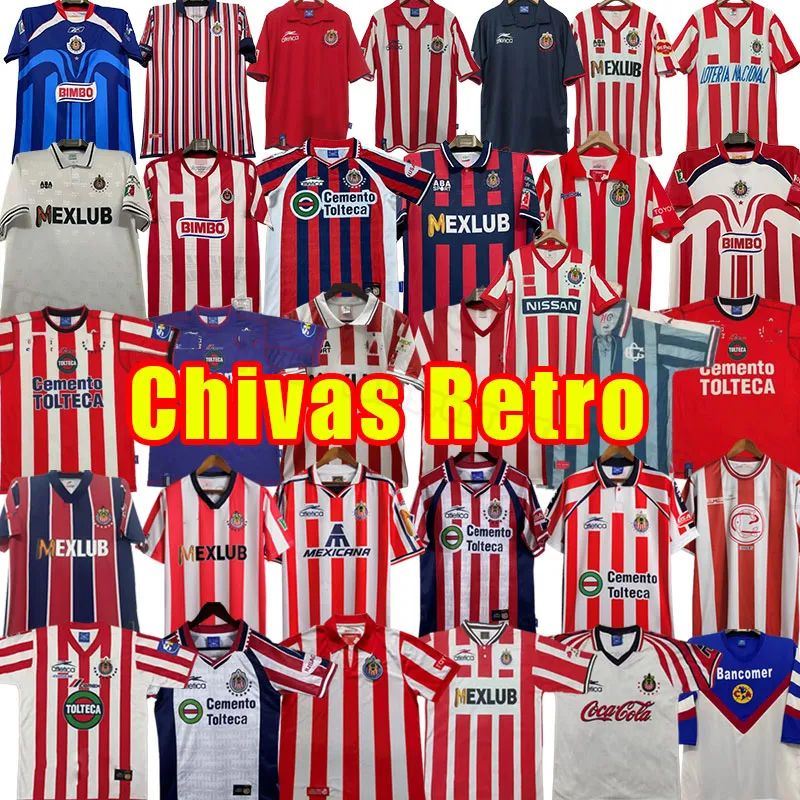 Chivas Guadalajara Mens Retro Soccer Jersey Customizable Polyester ...