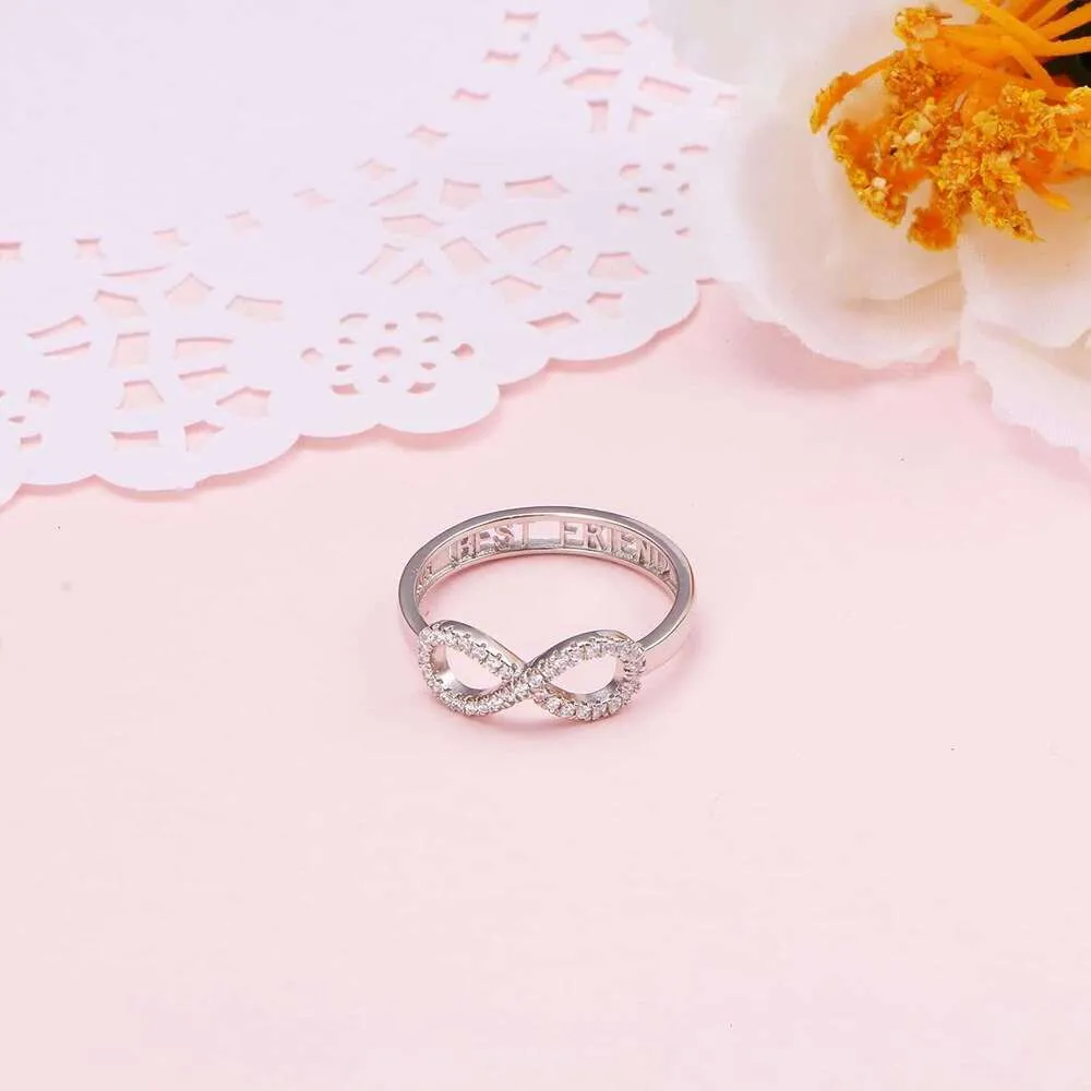 Anello a Filo con Infinito in Argento 925 Galvanica Rosa