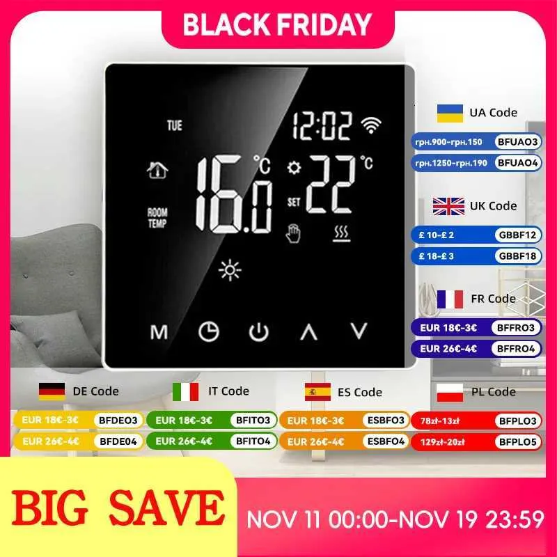 Smart WiFi Thermostat For Water Underfloor Heating – Programmable 24/7, LCD Display, Child Lock, Tuya App Control