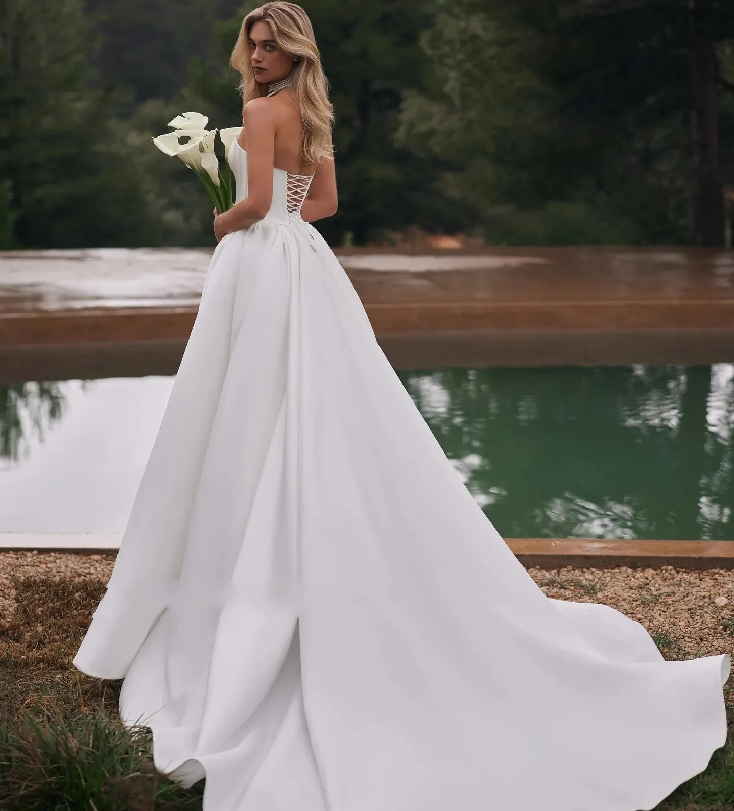 modern wedding dress Dresses Elegant Corset Wedding Dresses by Piondress |