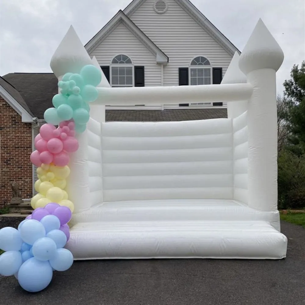 Inflatable Bouncer Castle: White PVC Jumping Bouncy Castle For Parties ...