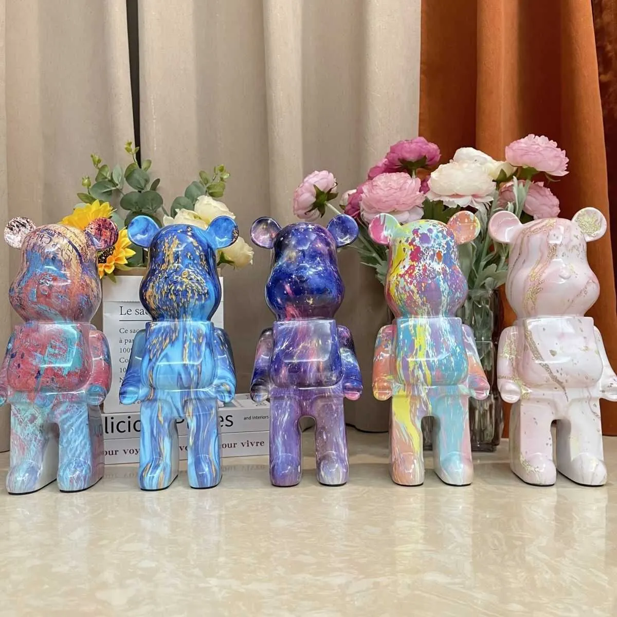 アクションフィギュアグラフィティ暴力的なクマ樹脂装飾オフィスデスク 