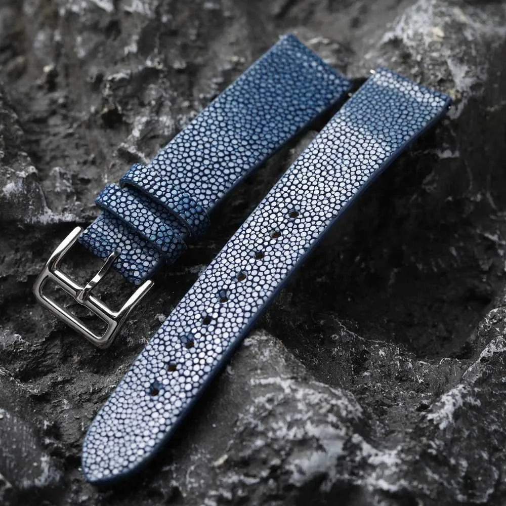 Fish Watch Strap Handmade Devilfish Fish Leather Strap 18 19 20 21 22MM Vintage Black ...