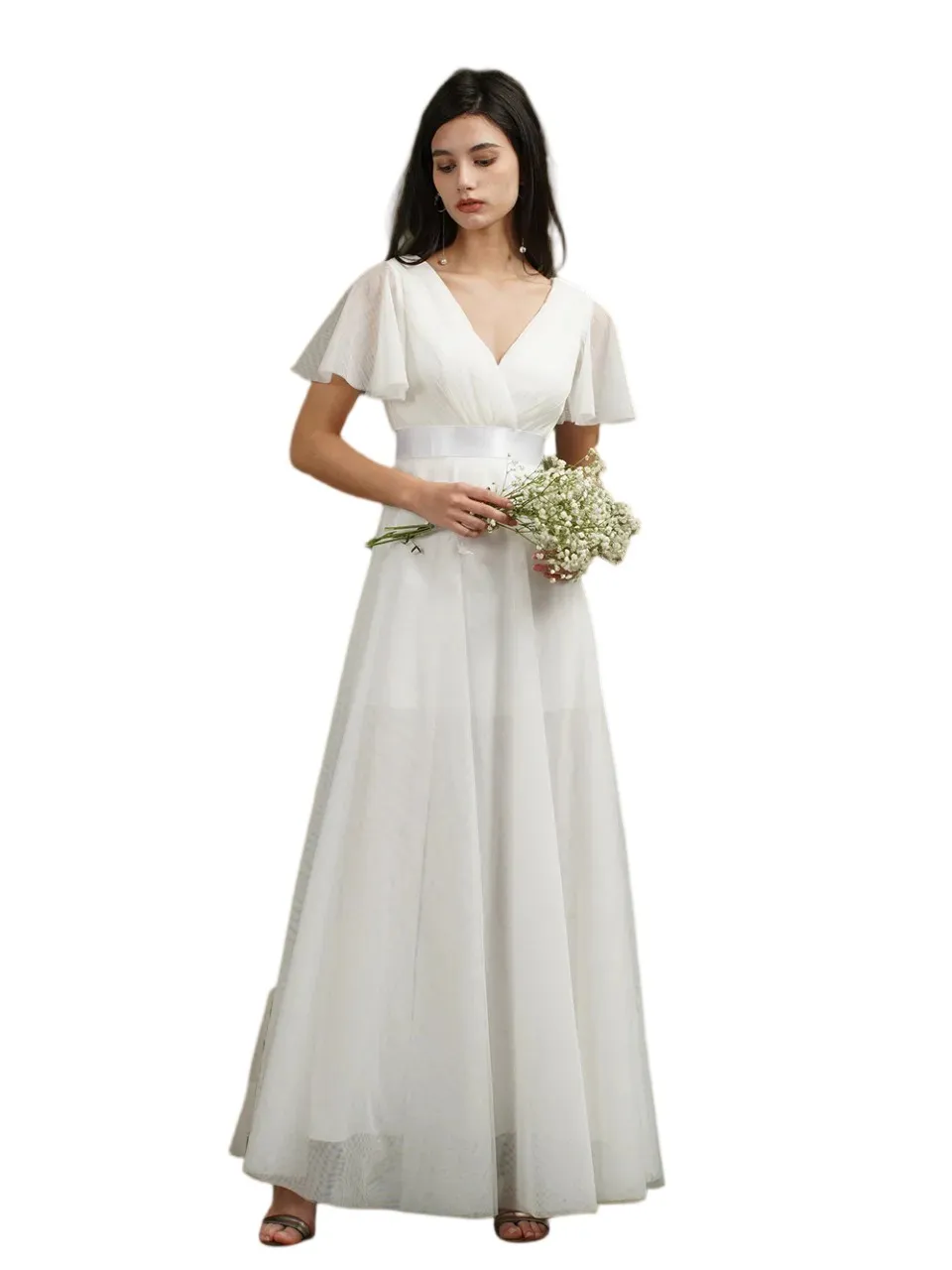 loose fitting bridesmaid dresses Elegant White Chiffon Dress For Women ... From Missdressprom, $36.07 Philadelphia Bridal Boutique | group_size:petite:petite-size-long-sleeve-tiered-dress-1l13126p-black 70cm/25.98 Size:3-XL