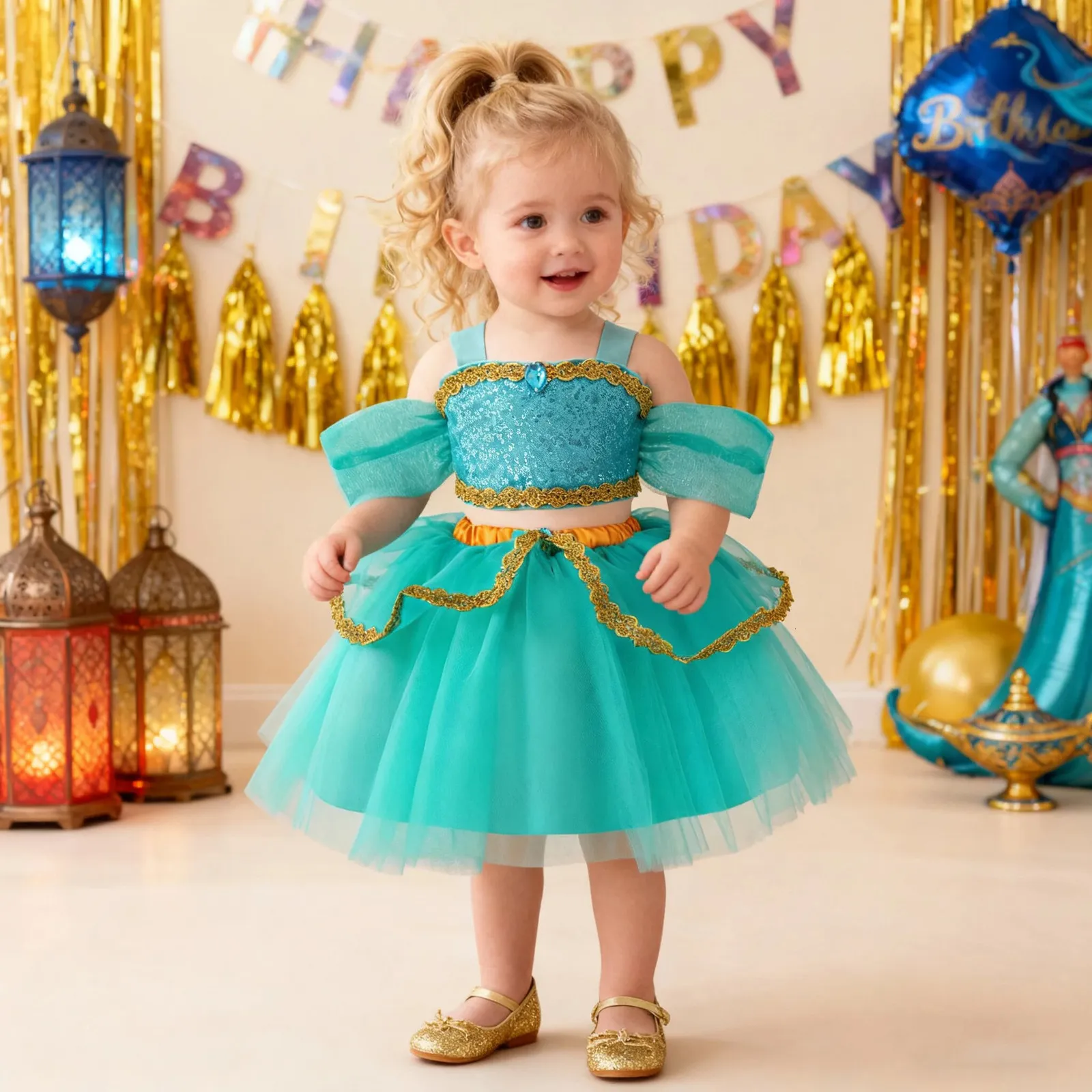 Jasmine Princess Party Baby Girls Dress Aladdin Magic... From 14,53  |  DHgate