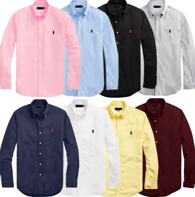 men-s-casual-shirts-100-cotton-long-sleeve-button-down-solid-color