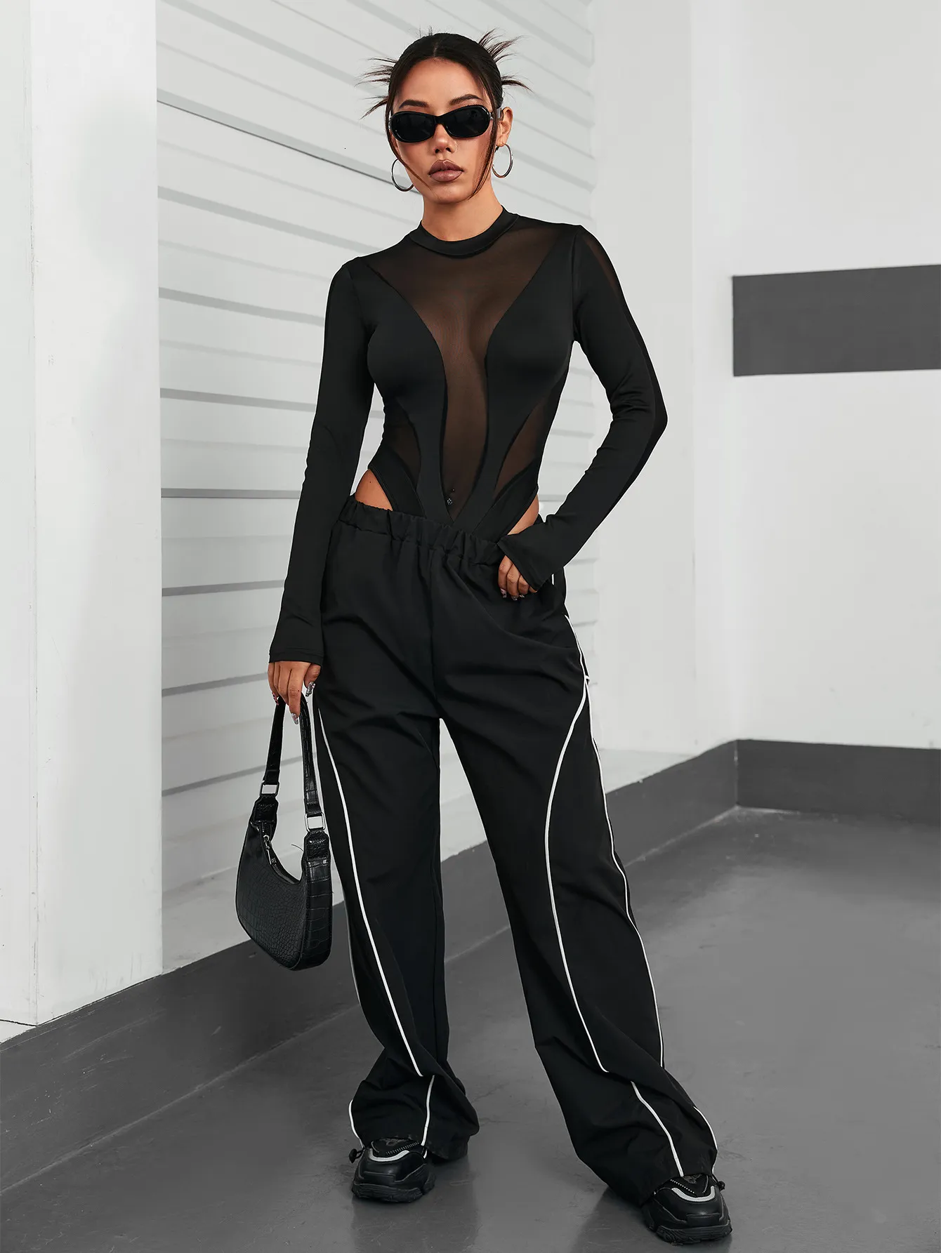 Abito 2 Pezzi In Maglia Per Donna - Tuta Jogging Con Scollo A V E Pantaloni Larghi - Comodo Loungewear Elegante